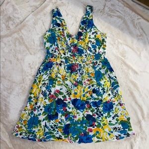 Avenue plus V neck floral cotton dress